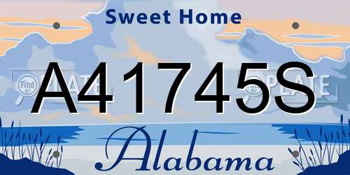 A41745S Alabama License Plate