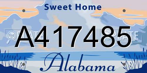 A417485 Alabama License Plate