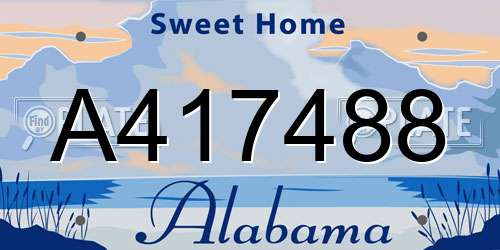 A417488 Alabama License Plate