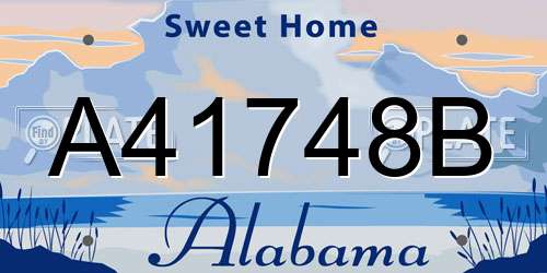 A41748B Alabama License Plate