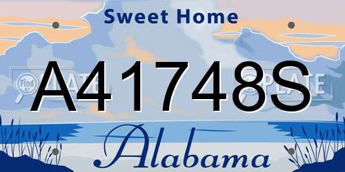 A41748S Alabama License Plate