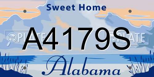 A4179S Alabama License Plate