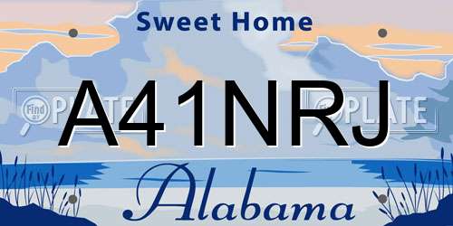A41NRJ Alabama License Plate