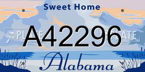 A42296 Alabama License Plate