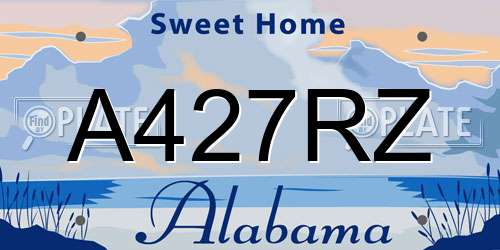 A427RZ Alabama License Plate
