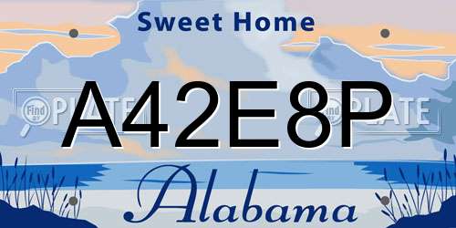A42E8P Alabama License Plate