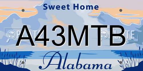 A43MTB Alabama License Plate