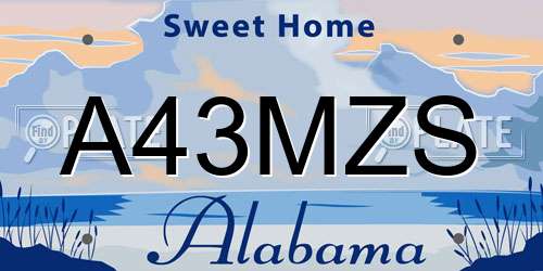 A43MZS Alabama License Plate