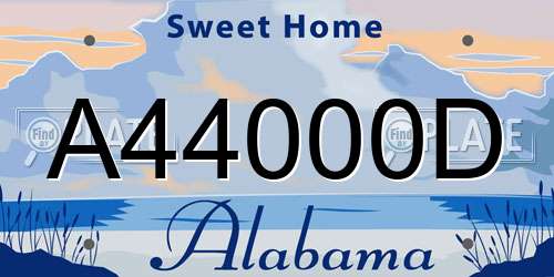 A44000D Alabama License Plate