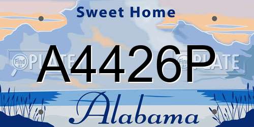 A4426P Alabama License Plate