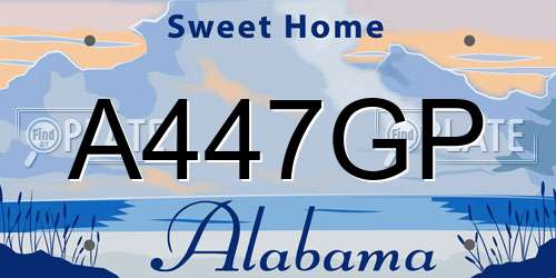A447GP Alabama License Plate