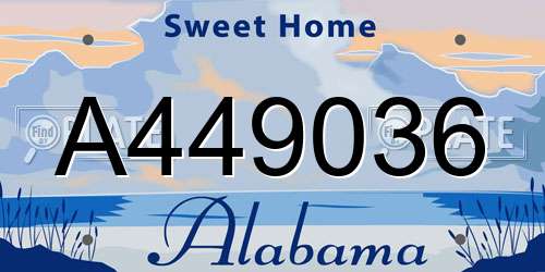 A449036 Alabama License Plate