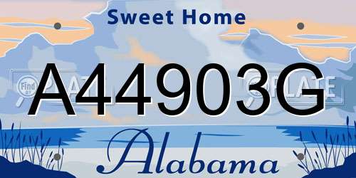 A44903G Alabama License Plate