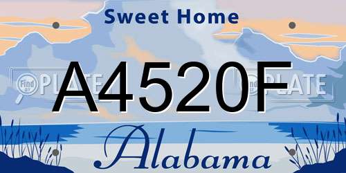 A4520F Alabama License Plate