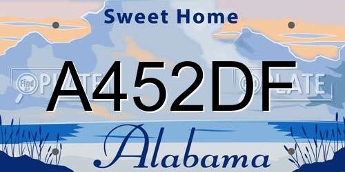 A452DF Alabama License Plate