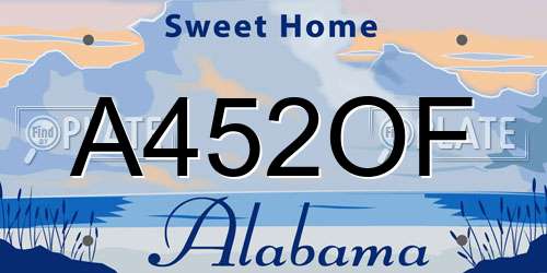 A452OF Alabama License Plate