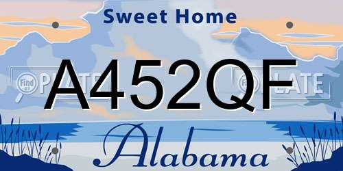 A452QF Alabama License Plate