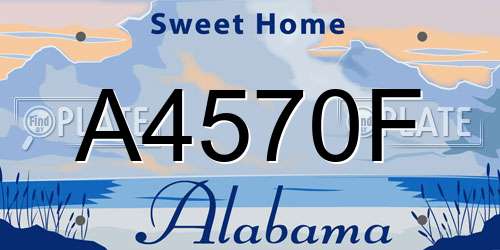 A4570F Alabama License Plate