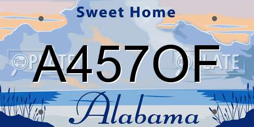A457OF Alabama License Plate