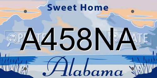 A458NA Alabama License Plate