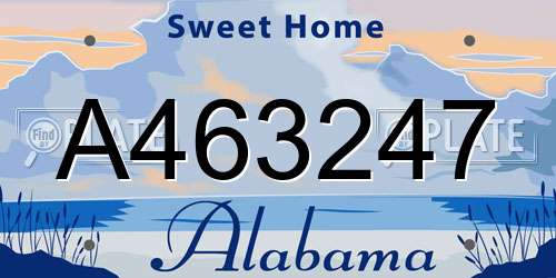 A463247 Alabama License Plate