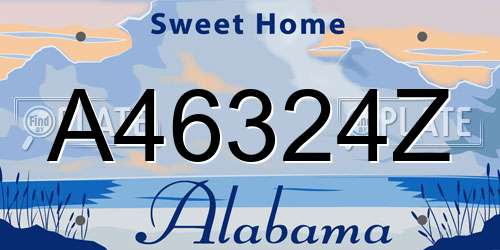 A46324Z Alabama License Plate