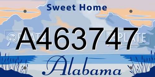 A463747 Alabama License Plate