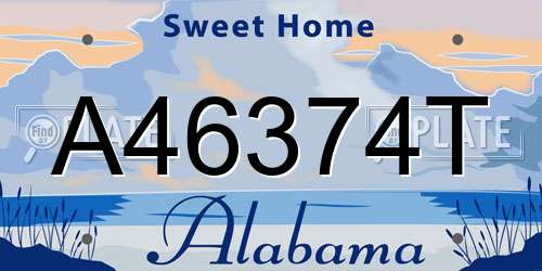 A46374T Alabama License Plate