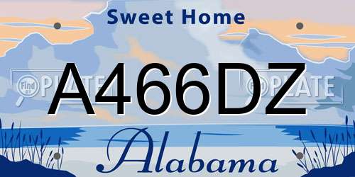 A466DZ Alabama License Plate