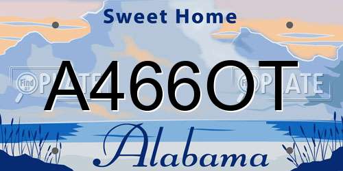 A466OT Alabama License Plate