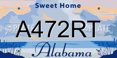 A472RT Alabama License Plate
