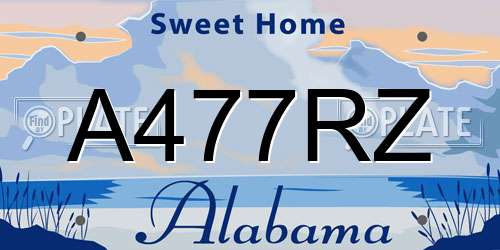 A477RZ Alabama License Plate