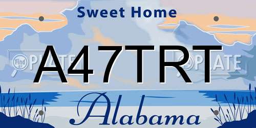 A47TRT Alabama License Plate