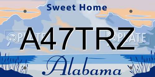 A47TRZ Alabama License Plate