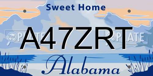 A47ZRT Alabama License Plate