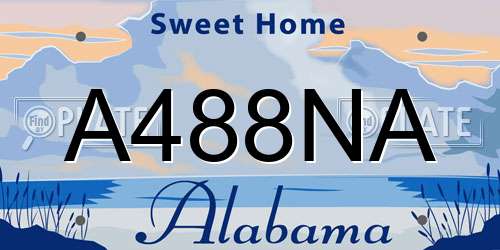 A488NA Alabama License Plate