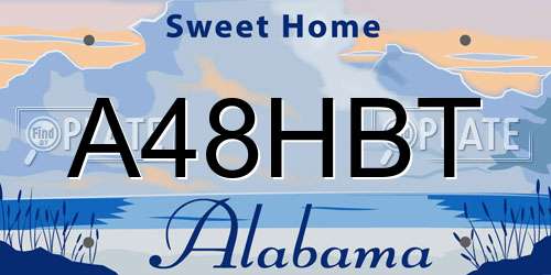 A48HBT Alabama License Plate