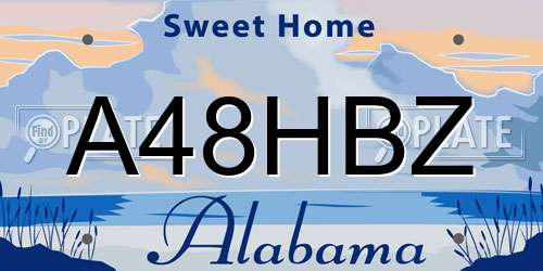 A48HBZ Alabama License Plate