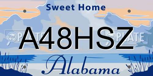 A48HSZ Alabama License Plate