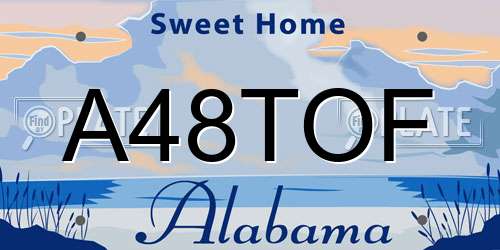 A48TOF Alabama License Plate