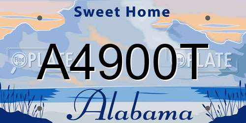 A4900T Alabama License Plate