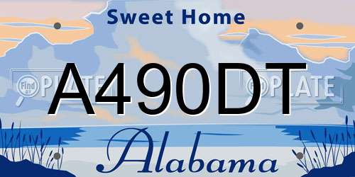 A490DT Alabama License Plate