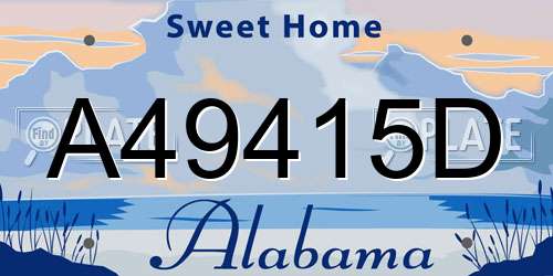 A49415D Alabama License Plate