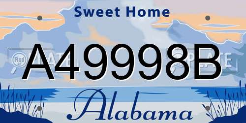 A49998B Alabama License Plate
