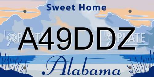 A49DDZ Alabama License Plate