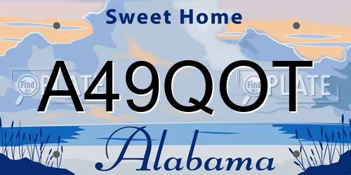 A49QOT Alabama License Plate