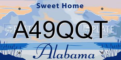 A49QQT Alabama License Plate