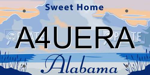 A4UERA Alabama License Plate