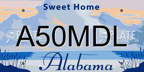 A50MDL Alabama License Plate