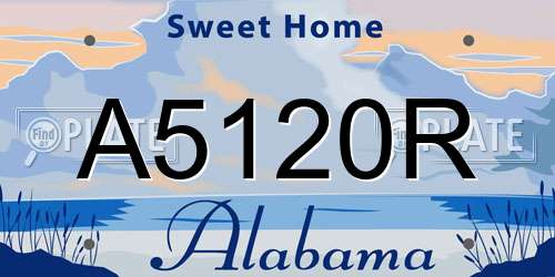 A5120R Alabama License Plate